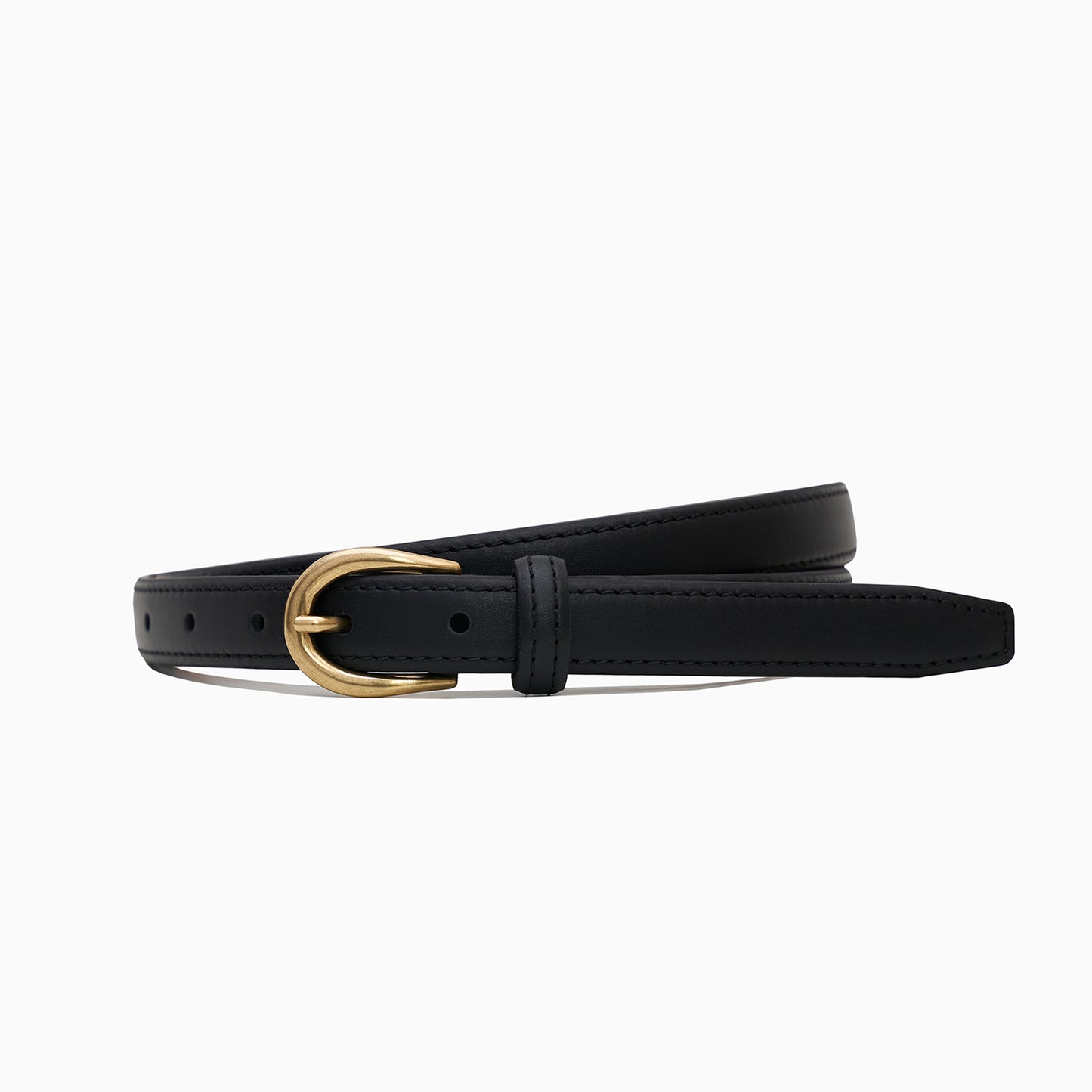 "Hollywood" 2cm Black Leather Belt