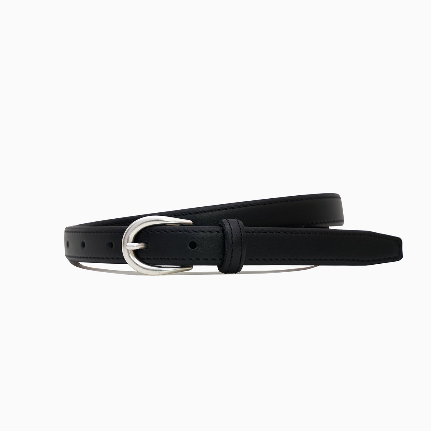 "Hollywood" 2cm Black Leather Belt