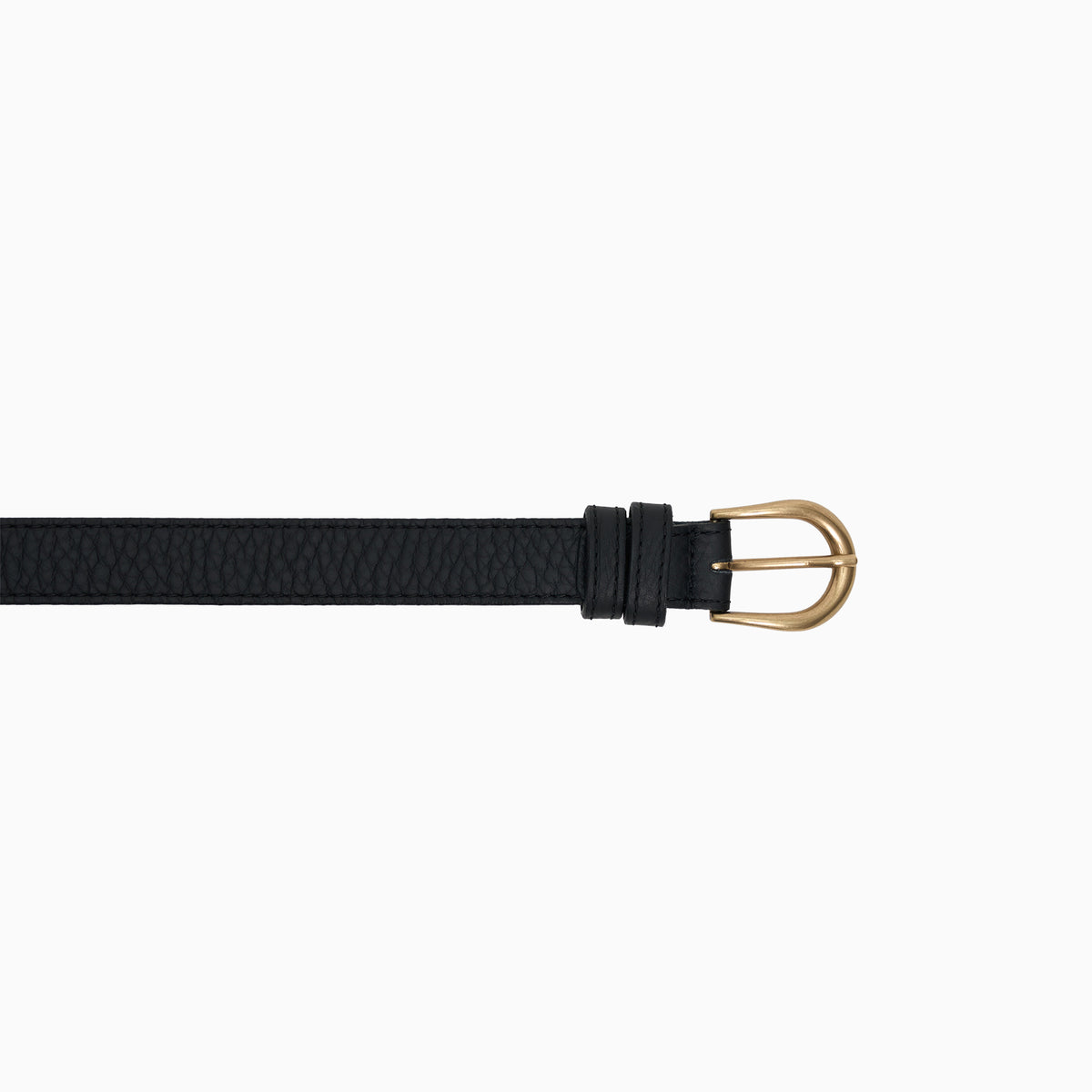 Black Pebbled Leather 1" Belt