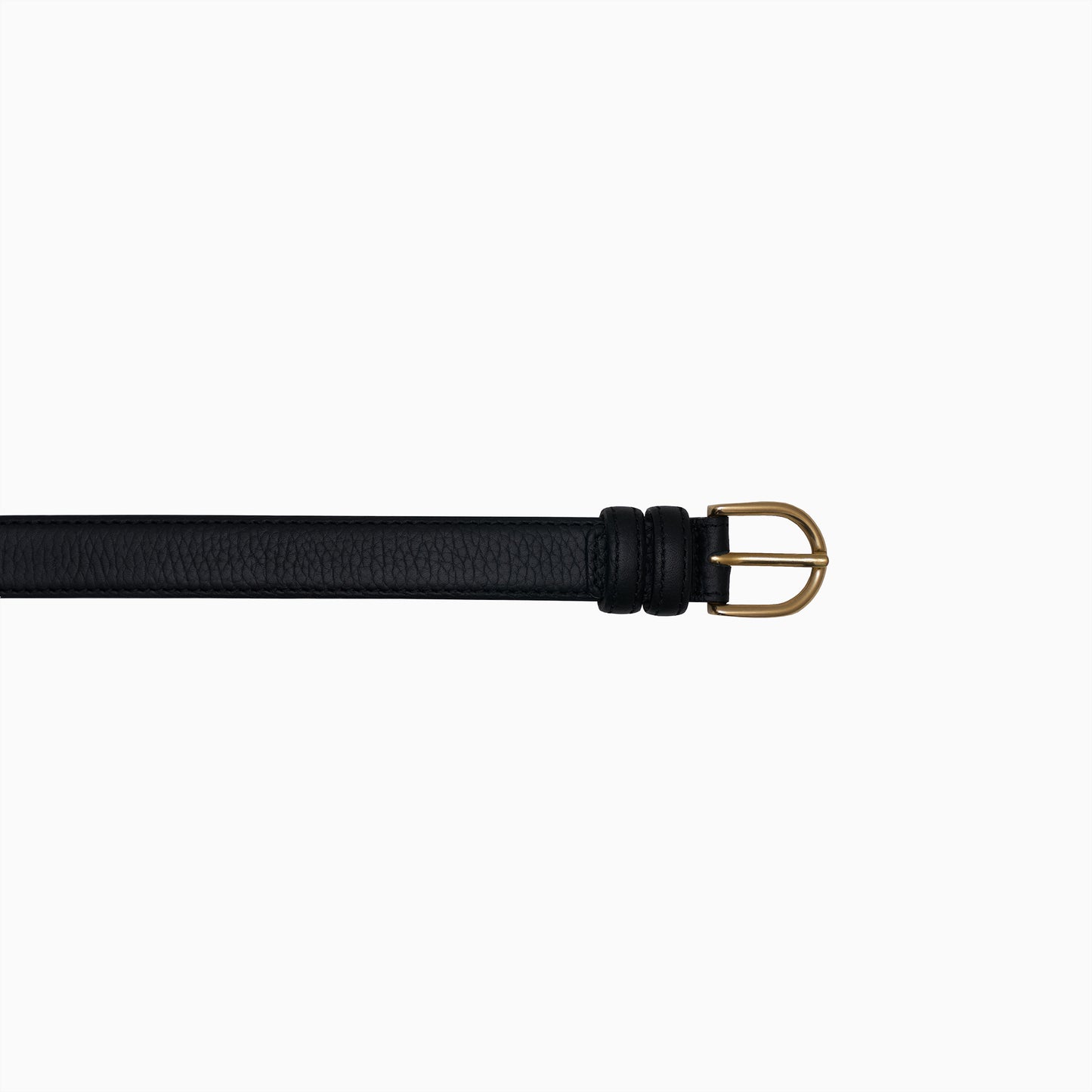 Black Pebbled Leather 1" Belt