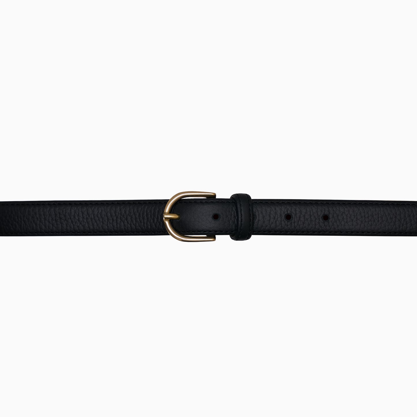 Black Pebble Leather Belt 1"