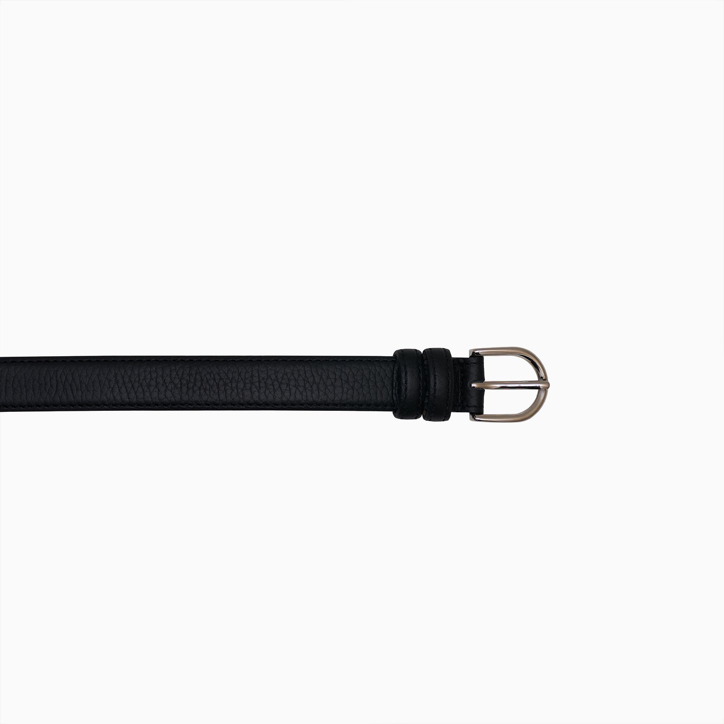 Black Pebble Leather Belt 1"