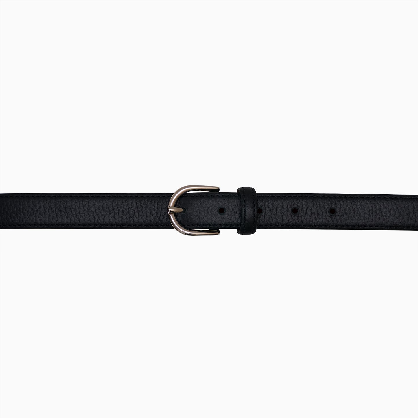 Black Pebble Leather Belt 1"