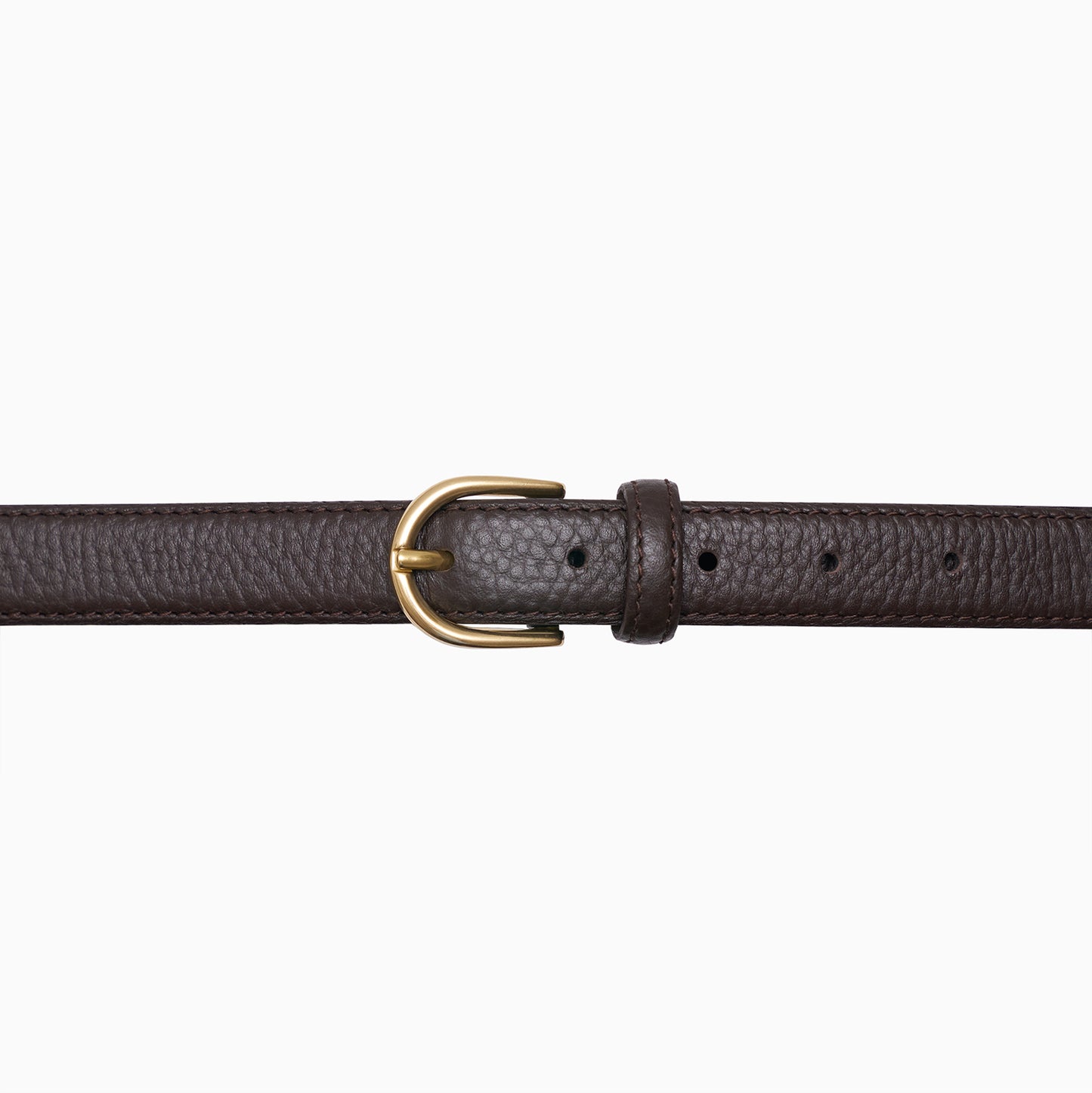 Brown Pebble Leather Belt 1"