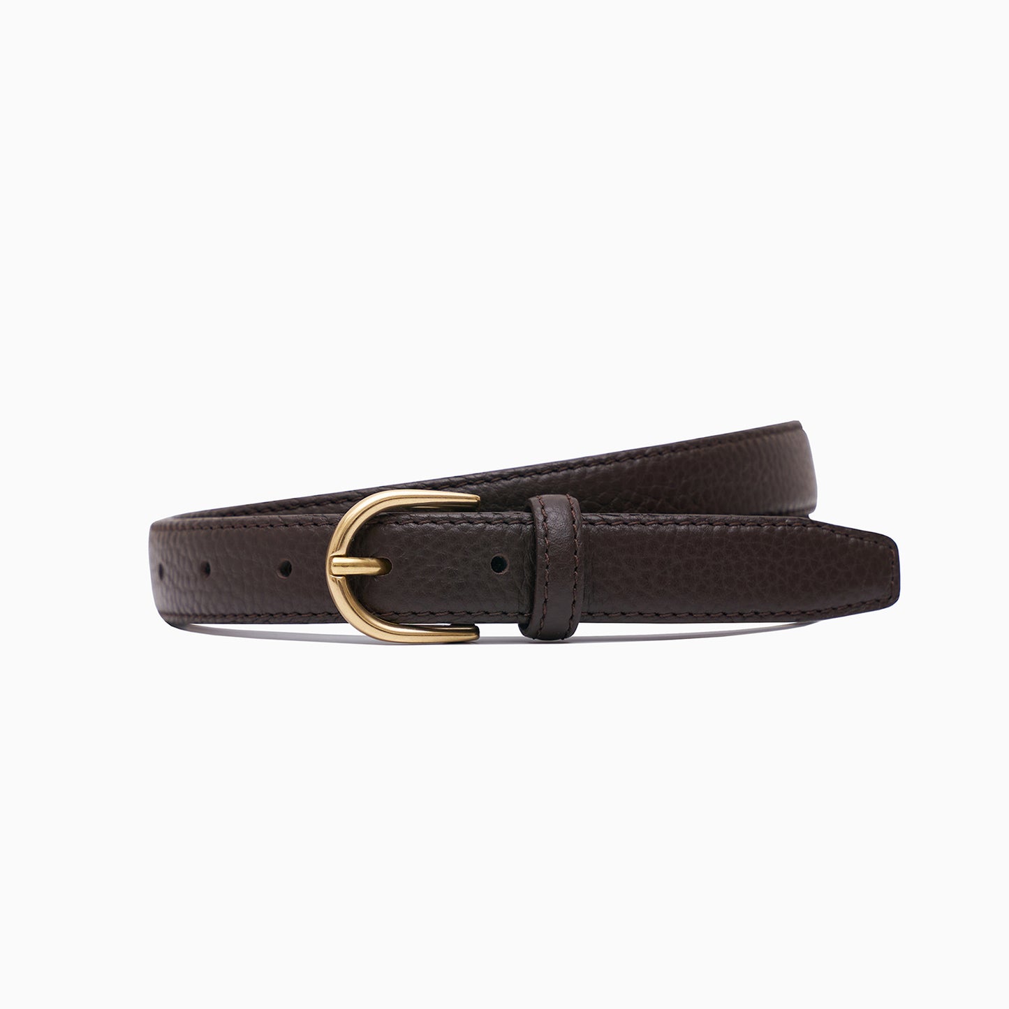 Brown Pebble Leather Belt 1"