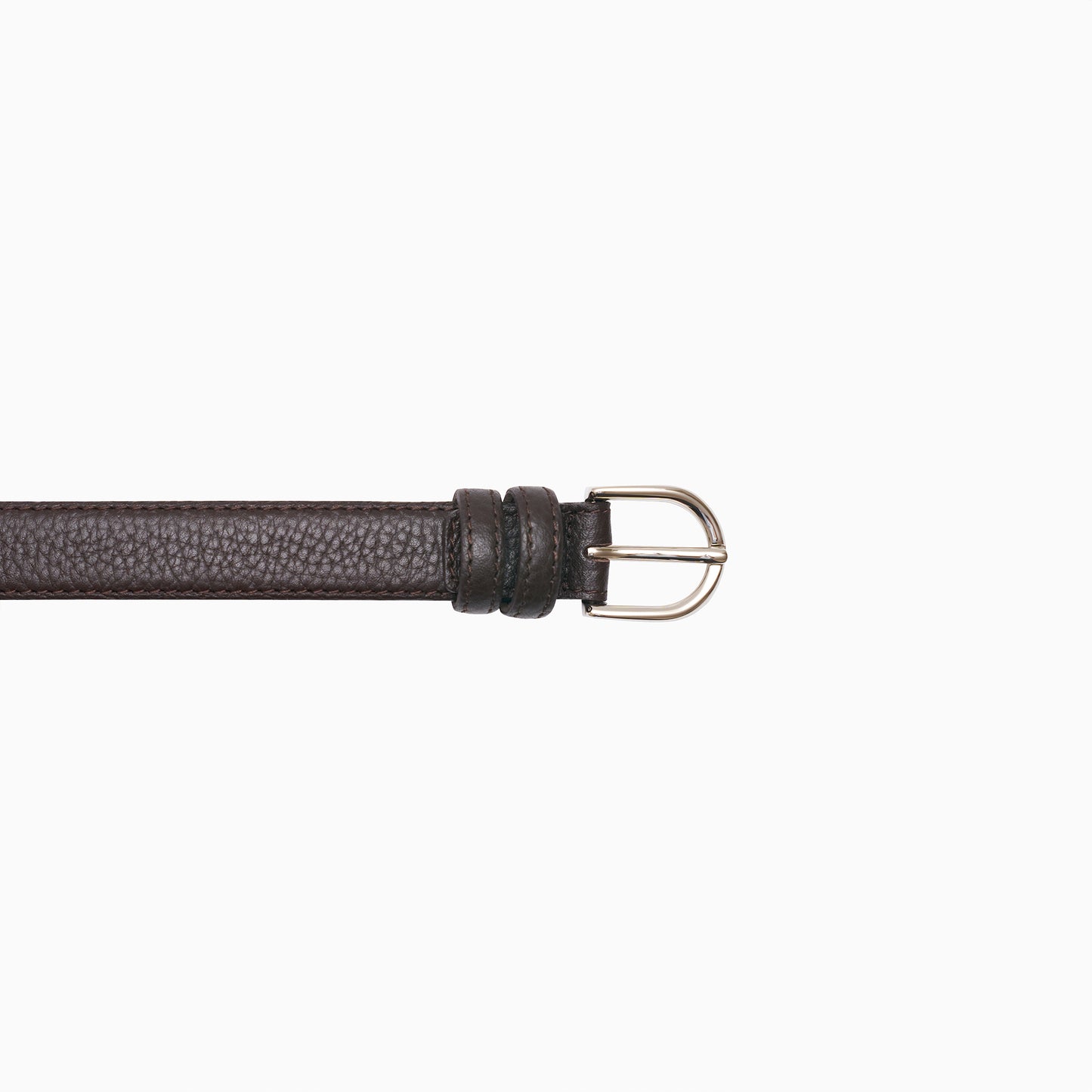 Brown Pebble Leather Belt 1"
