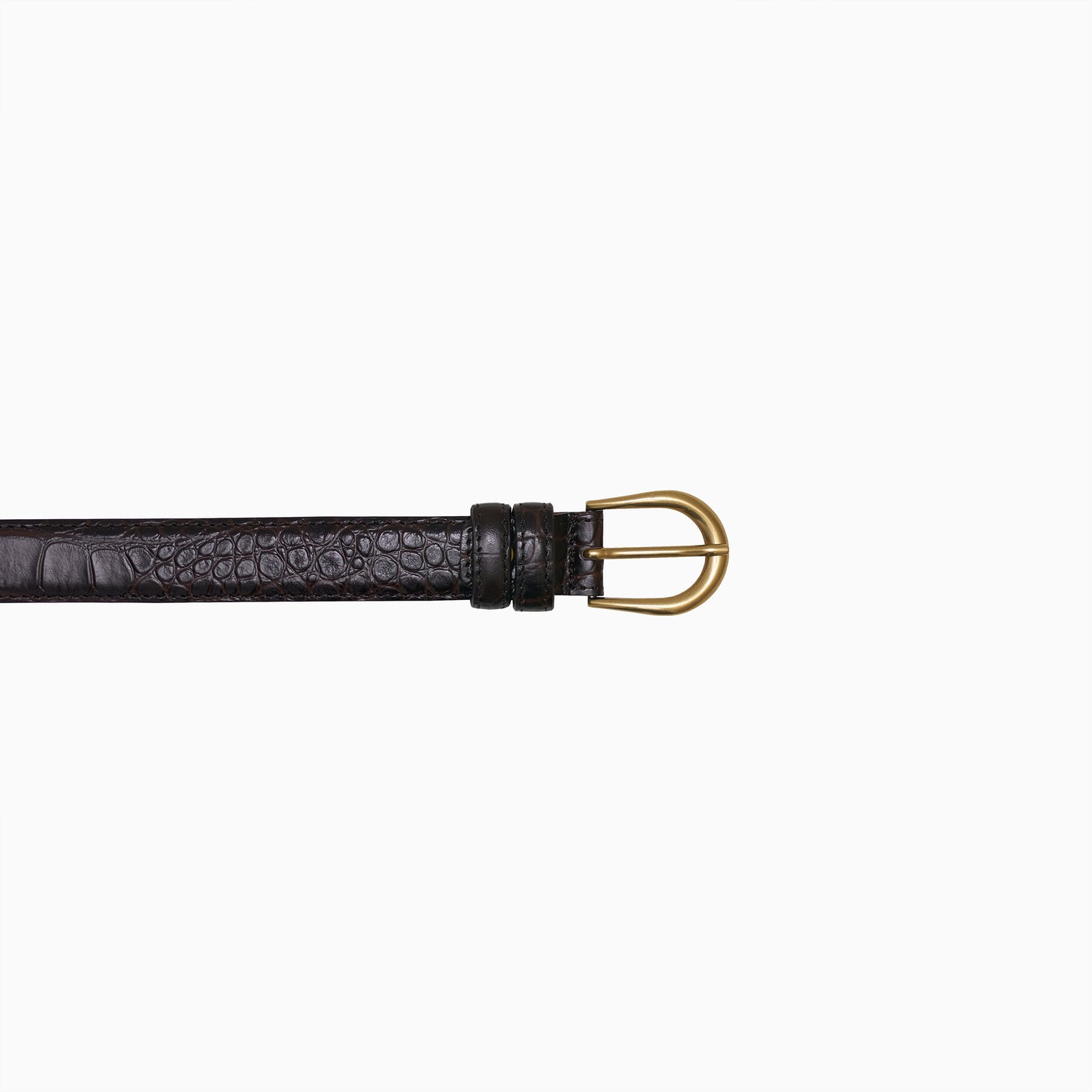 Brown Croco Print 1” Leather Belt