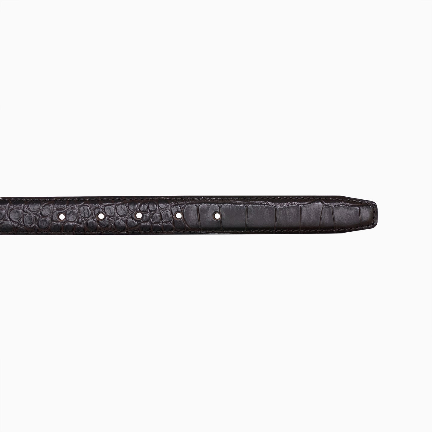 Brown Croco Print 1” Leather Belt
