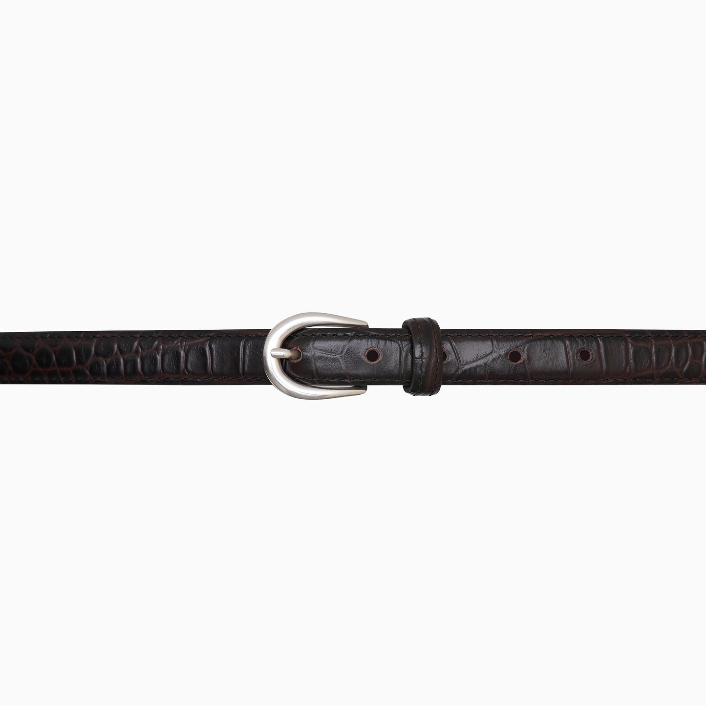 "Hollywood" 2cm Brown Croco Leather Belt