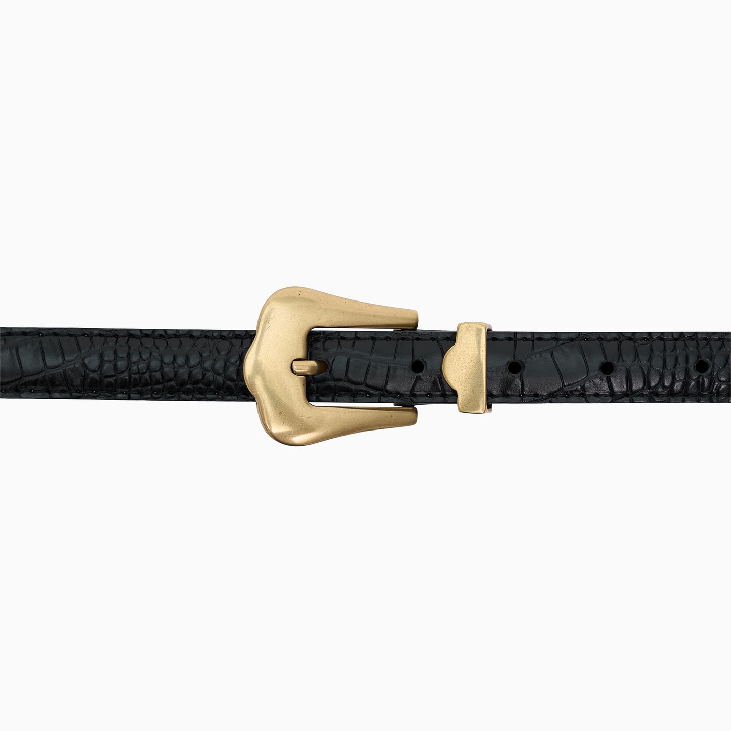 "Hollywood" "Tryptich" Black Croco Belt