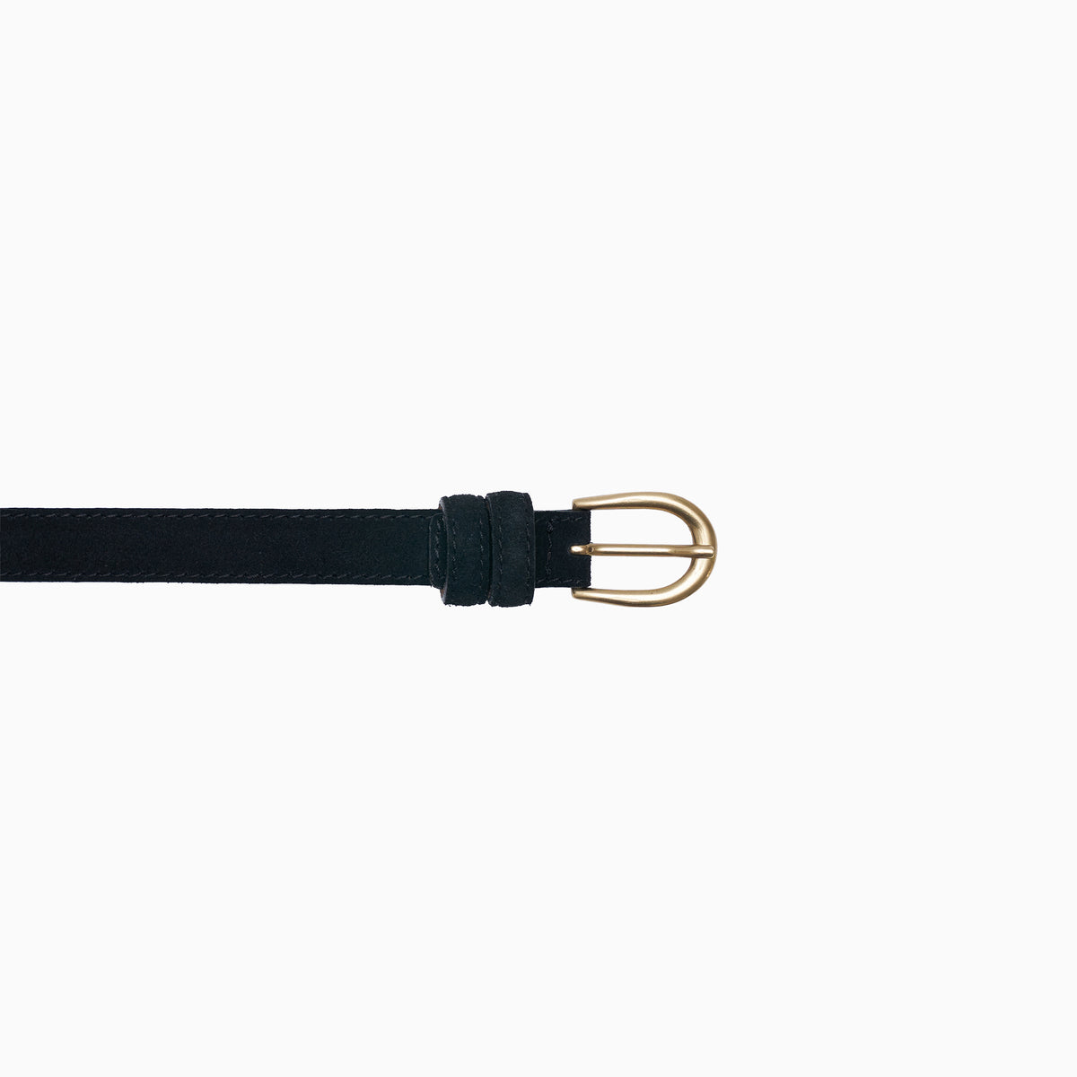 "Hollywood" Black Suede Narrow Belt