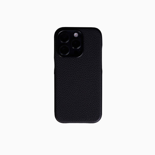 IPhone 15 Pebble Leather Case - Black