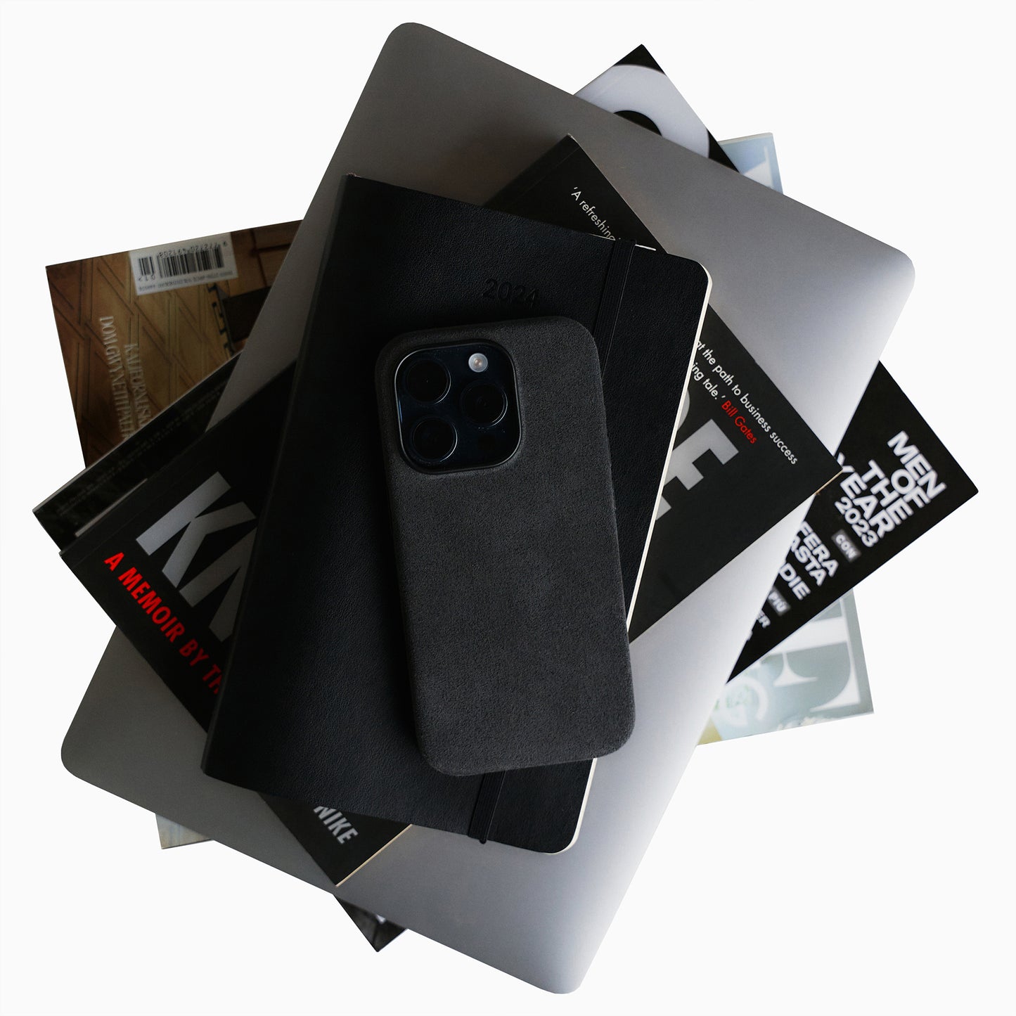 Etui na iPhone 15 Pro - Szara Alcantara