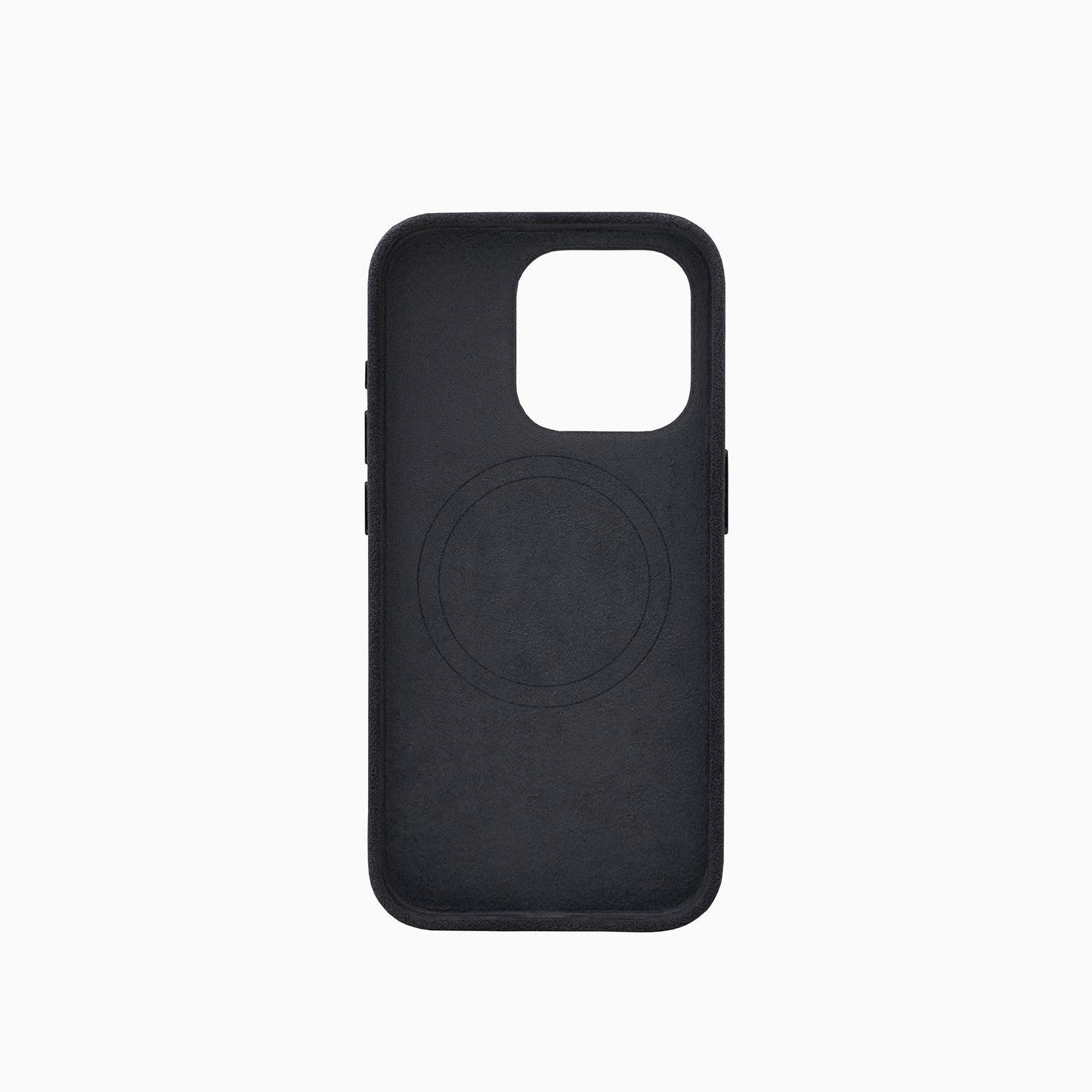Etui na iPhone 15 - Szara Alcantara