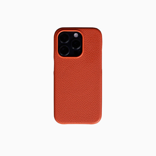 IPhone 15 Pro Max Pebble Leather Case - Orange