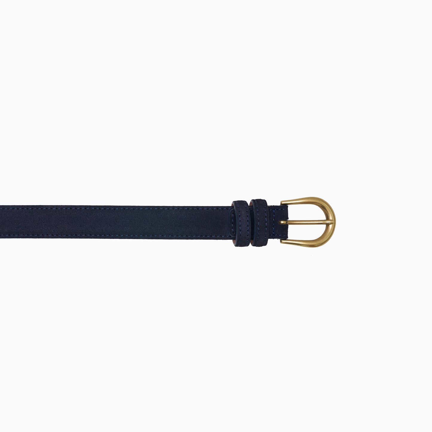 Navy Suede Leather 1" Belt