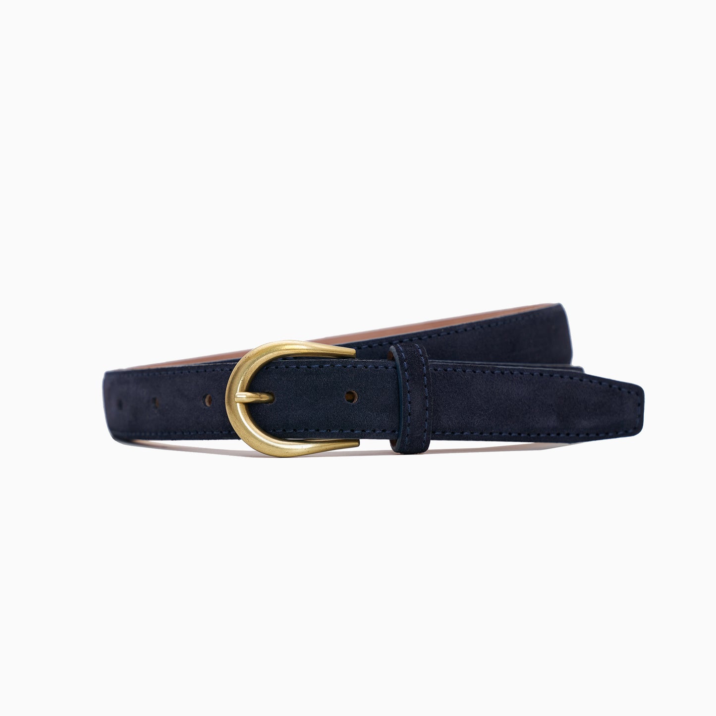 Navy Suede Leather 1" Belt