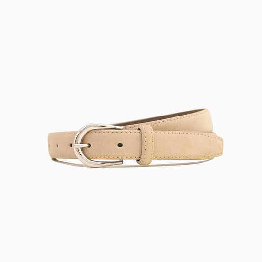 Beige Suede Leather 1" Belt