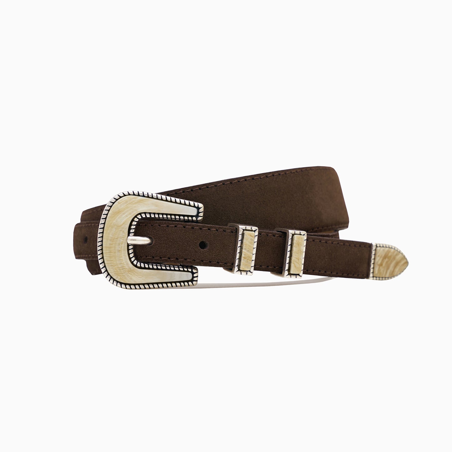 "Cowboy" Belt Cocoa Suede