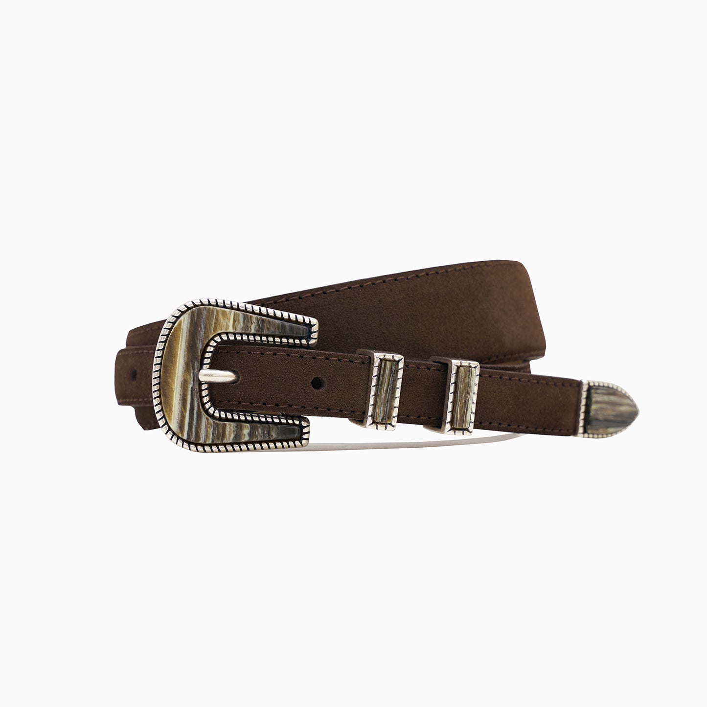 "Cowboy" Belt Cocoa Suede