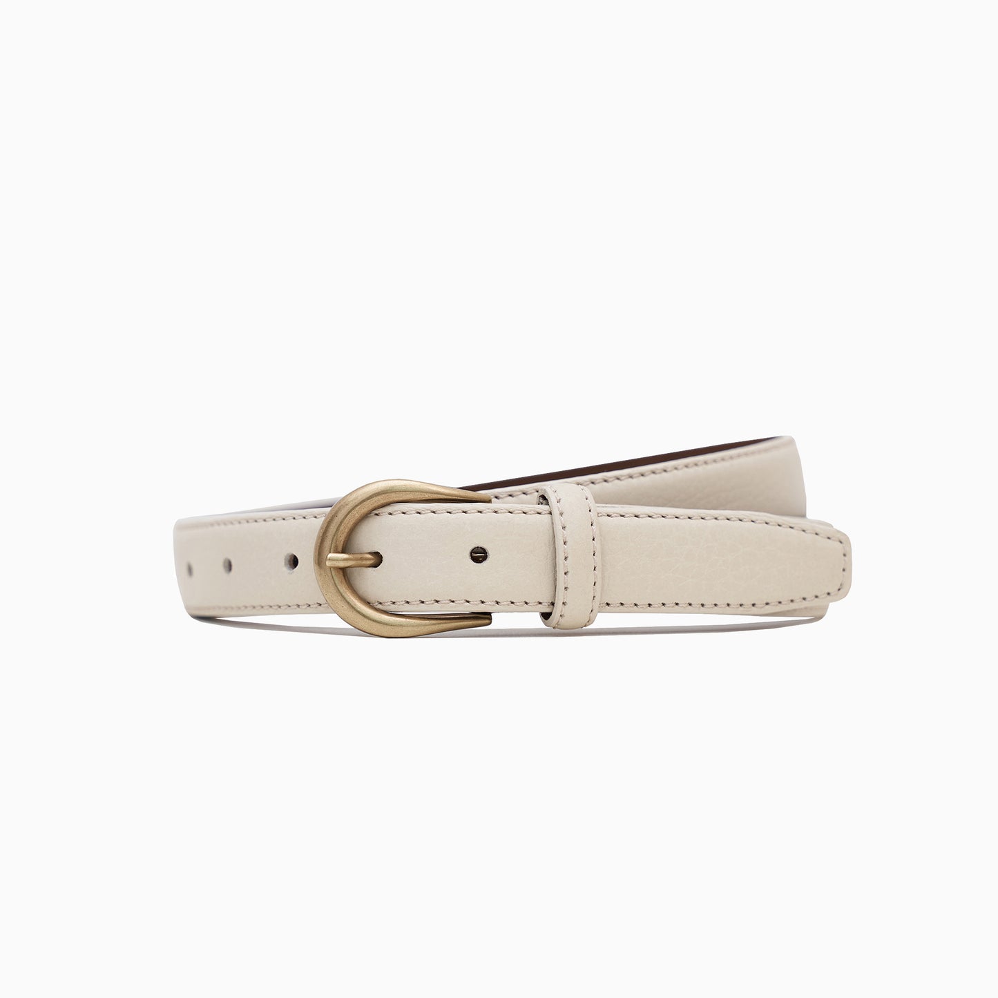 Off-White Pebbled Leather 1" Belt