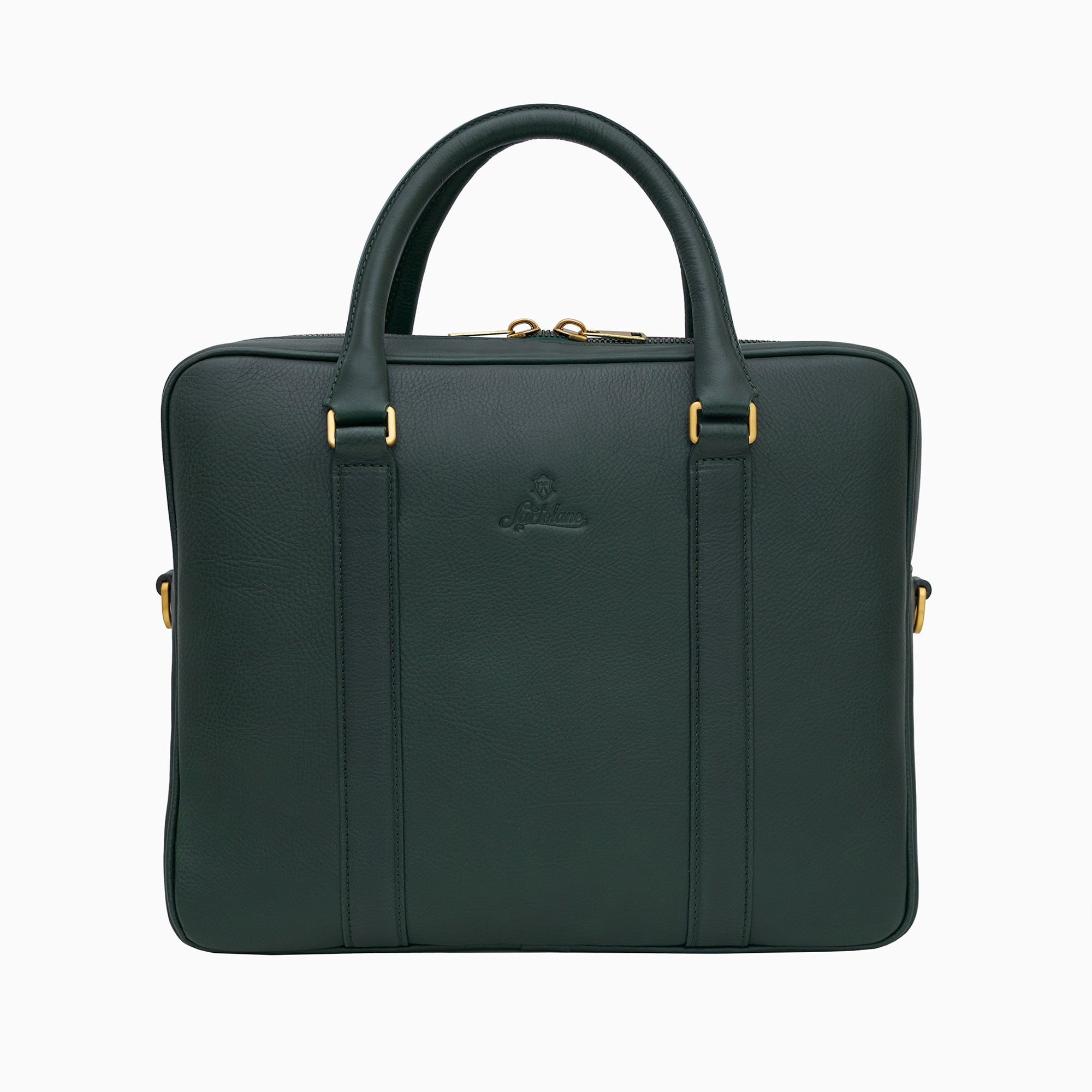 Green fashion leather briefcase