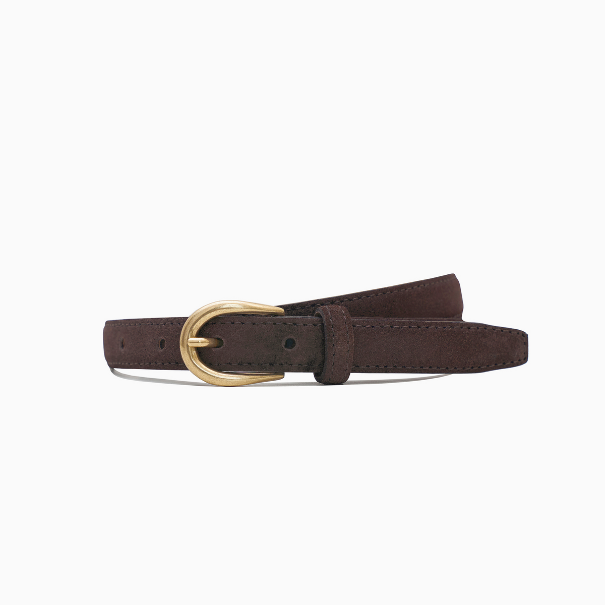 "Hollywood" Brown Suede Narrow Belt