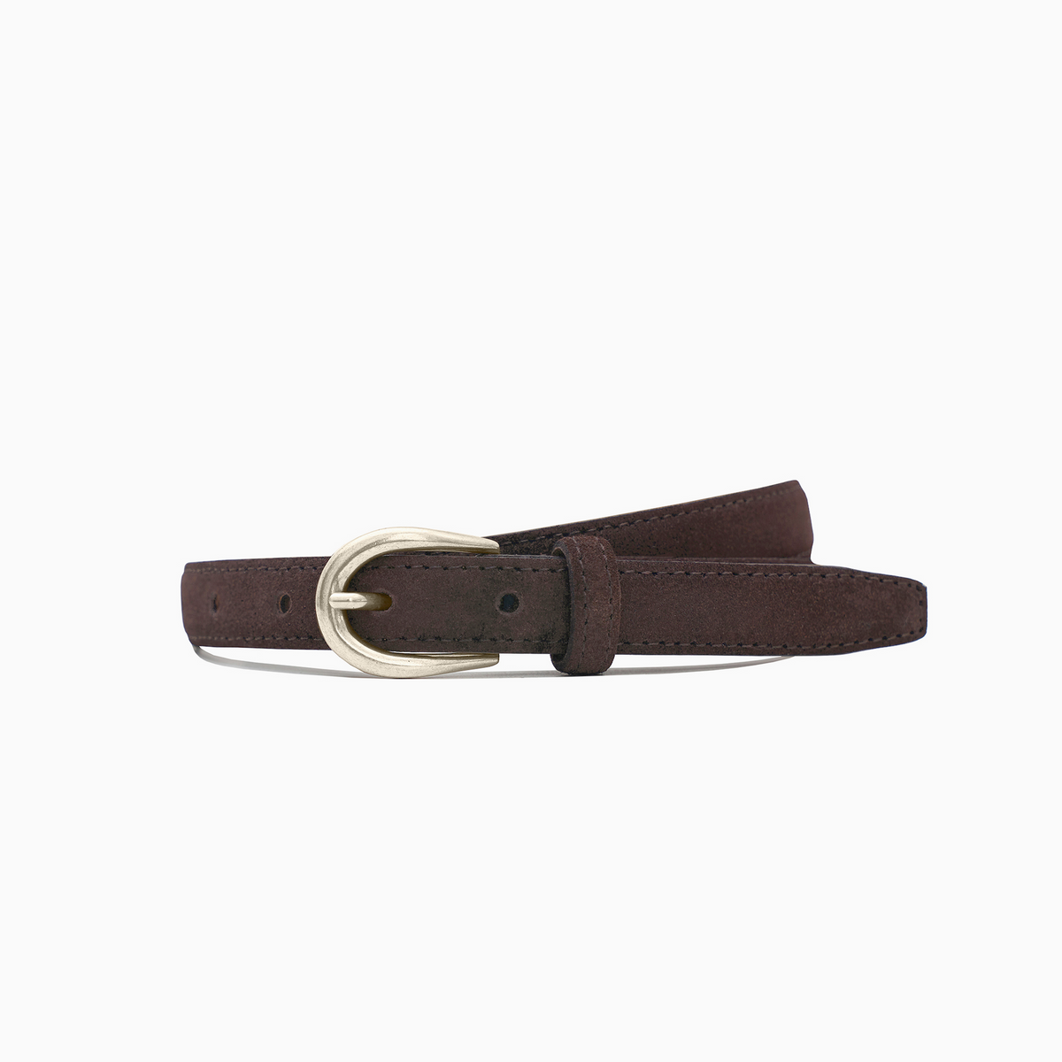 "Hollywood" Brown Suede Narrow Belt