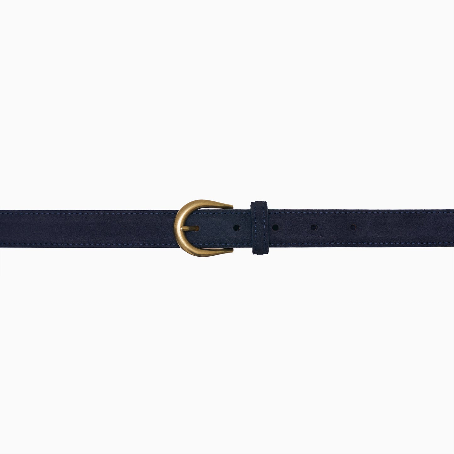 Navy Suede Leather 1" Belt