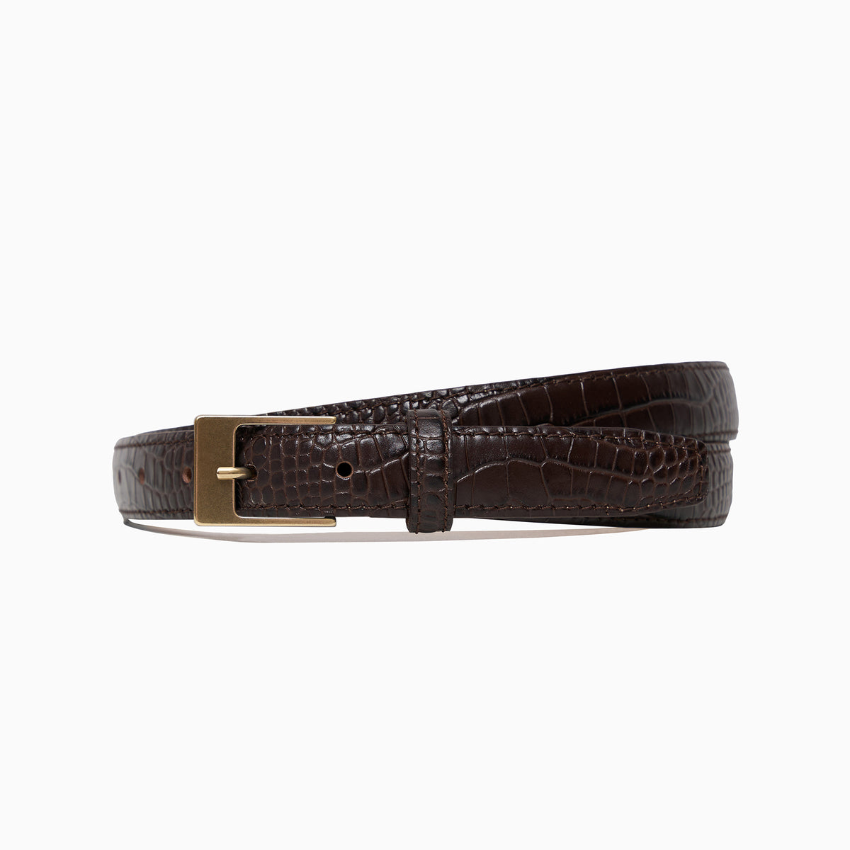 "Square" Brown Croco Print 1" Belt
