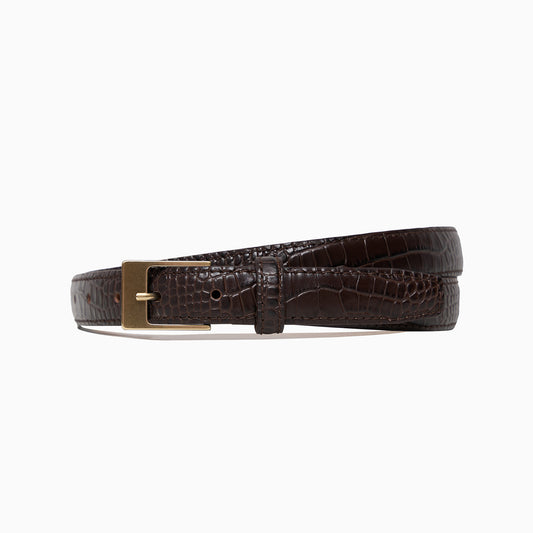 "Square" Brown Croco Print 1" Belt