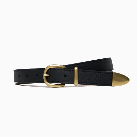"Tryptich" Black Pebbled 1" Belt