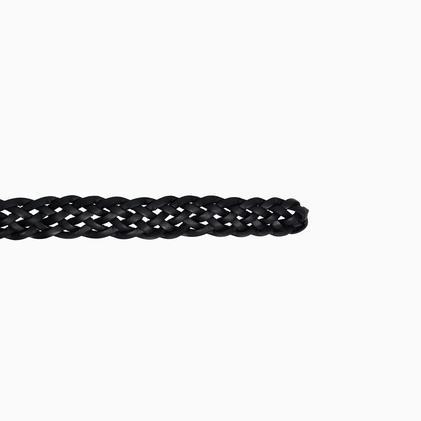 Hand-Braided Black Leather 1" Belt