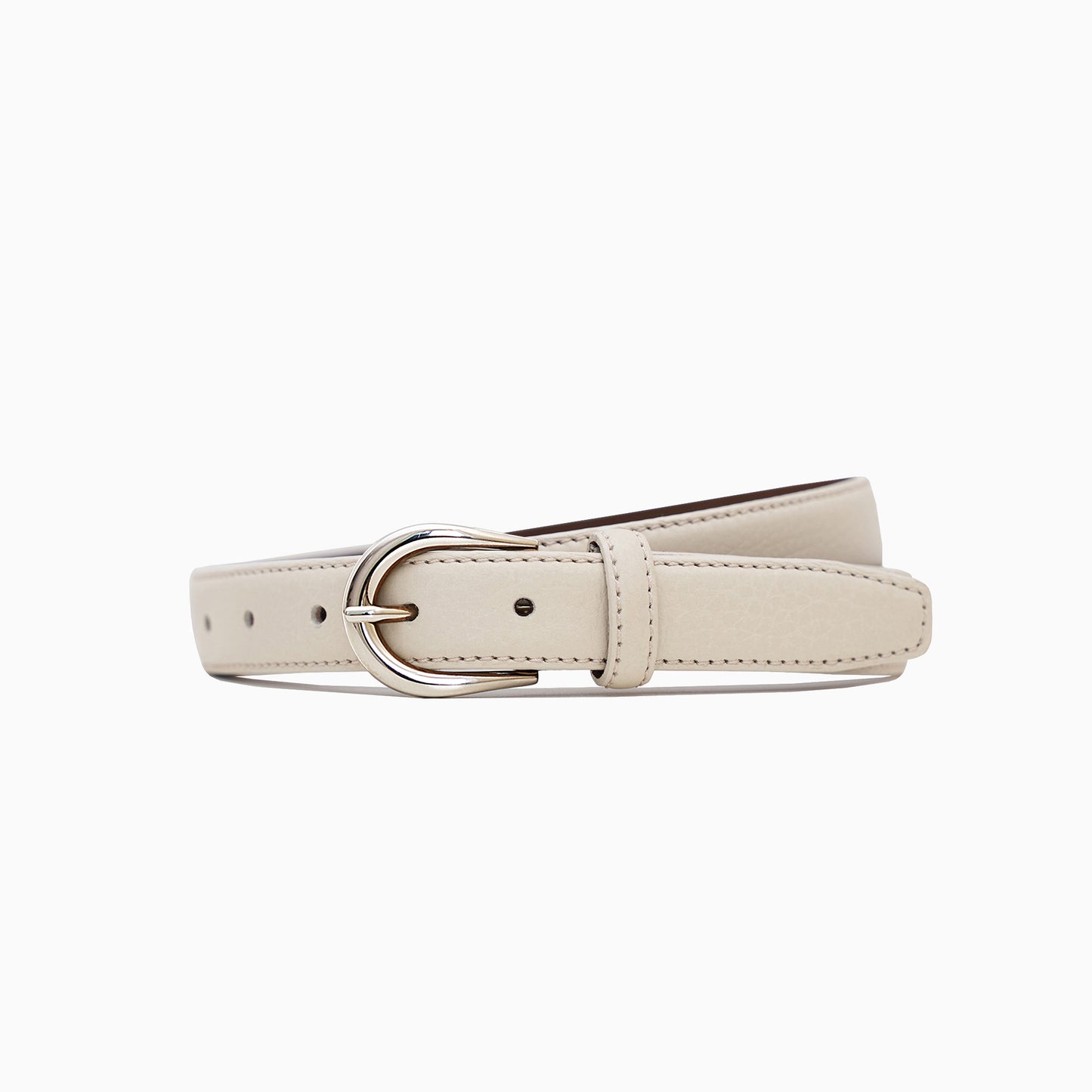 Off-White Pebbled Leather 1" Belt
