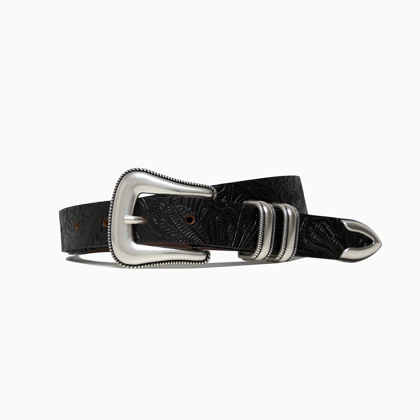 “Western” Dark Brown Printed 1" Belt